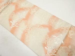 アンティーク　縞に花唐草模様織り出し袋帯（材料）